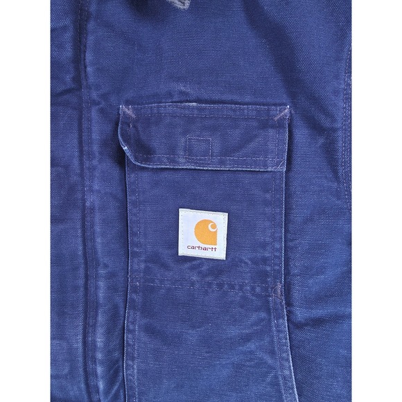 Vintage Carhartt C26 NVY Navy Mens Blue Work Chore Coat Jacket Size Large - Picture 6 of 16